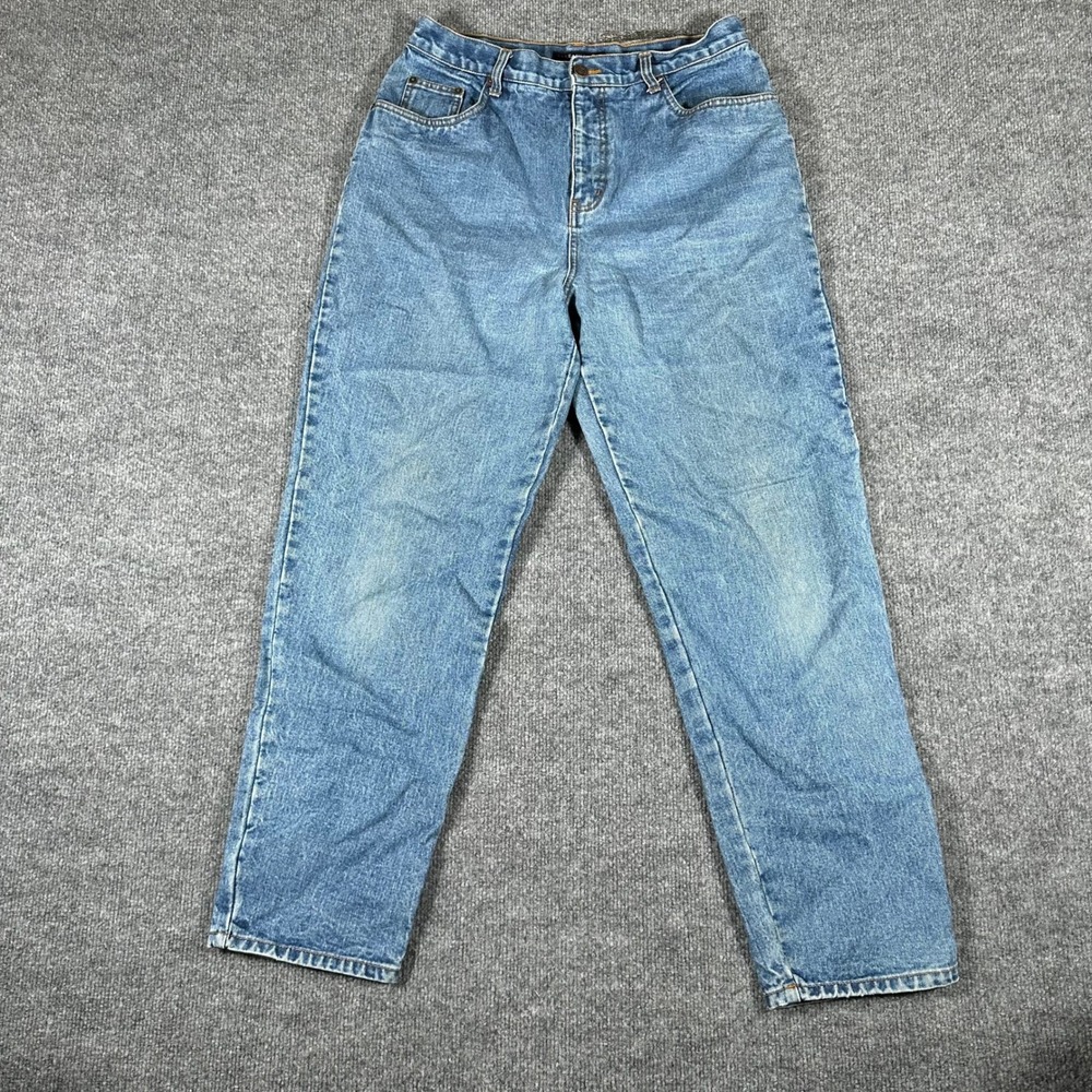 Bill Blass Jeans Womens Size 12 Blue Easy Fit High Waisted Straight Leg Denim